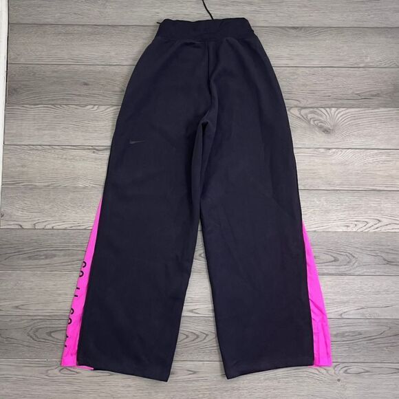 Nike Women Size S Black Pink Sportswear Tech Pack Fleece Wide Leg Sweatpants Gym - Picture 9 of 17